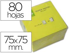 Q-CONNECT BLOC 80 NOTAS REPOSICIONÁVEIS 76 X 76 MM NÉON AMARELO