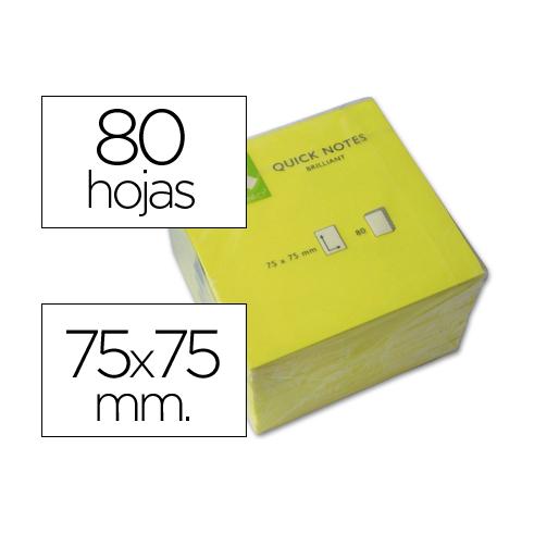Q-CONNECT BLOC 80 NOTAS REPOSICIONÁVEIS 76 X 76 MM NÉON AMARELO