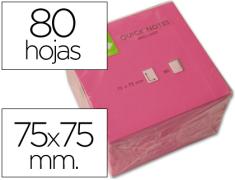 Q-CONNECT BLOC 80 NOTAS REPOSICIONÁVEIS 76 X 76 MM NEON ROSA
