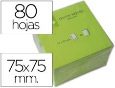 Q-CONNECT BLOC 80 NOTAS REPOSICIONÁVEIS 76 X 76 MM NEON GREEN