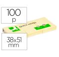Q-CONNECT ADESIVO REPOSICIONÁVEL BLOCO DE NOTA 38x51 MM AMARELO (3X100 FOLHAS)