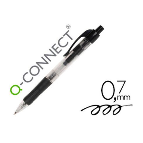 CANETA RETRÁTIL Q-CONNECT 0,7 MM. PRETO