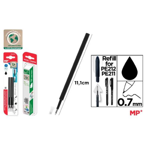 Recarga para Caneta Apagável Preto MP ​​​​PE211/PE212 (3 Uds)