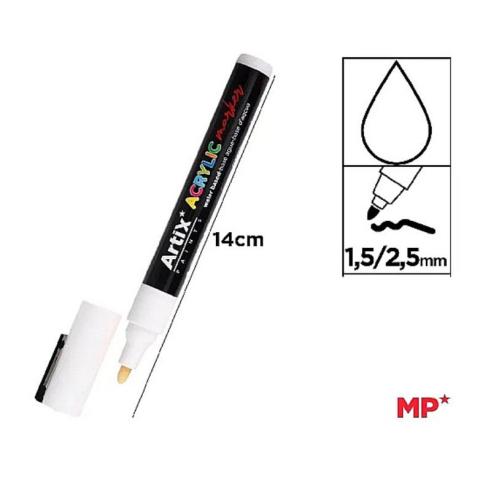 Marcador Acrílico Branco Artix