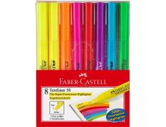 FABER CASTELL MARCADOR FLUORESCENTE TEXTLINER 38 BLISTER DE 8 UNIDADES - CORES ASSORTADAS