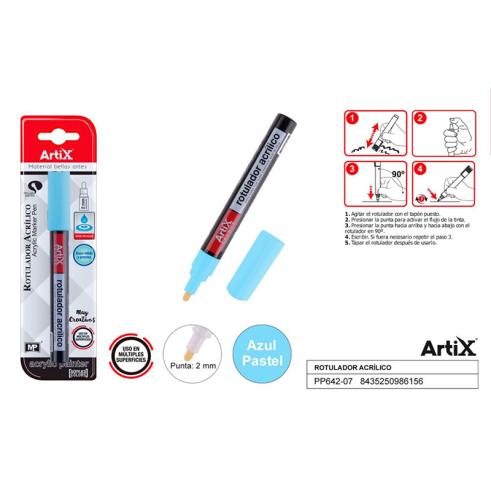 MARCADOR DE TINTA ARTIX AZUL CELESTE ACRÍLICO