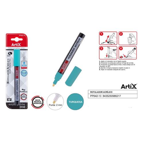 MARCADOR DE TINTA ARTIX TURQUESA ACRÍLICO