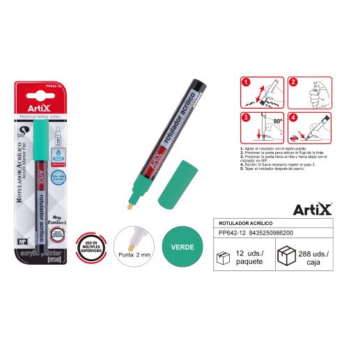 MARCADOR DE TINTA ACRÍLICA ARTIX VERDE
