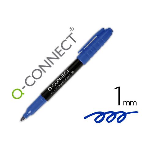 MARCADOR Q-CONNECT FIBRA PERMANENTE 1,0mm AZUL