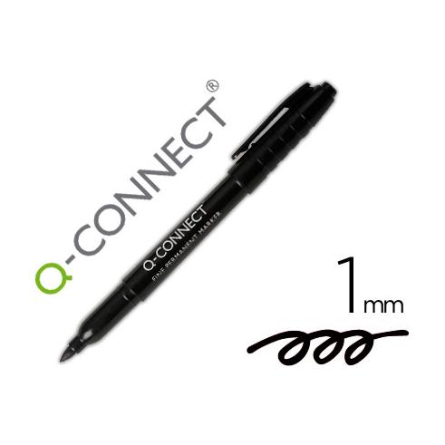 MARKER Q-CONNECT FIBRA PERMANENTE 1,0mm PRETO