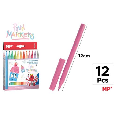 Marcadores Clássicos de Cor Pastel 12u MP