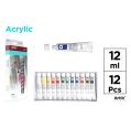 Conjunto de 12 tubos de tinta acrílica Artix