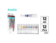 Conjunto de 12 tubos de tinta acrílica Artix