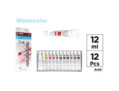 Set de 12 Tubos de Pintura Acuarela Artix
