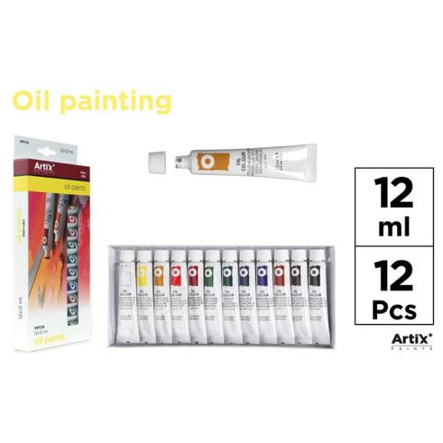 Conjunto de 12 tubos de tinta a óleo Artix