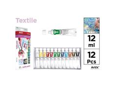 Conjunto de 12 tubos de tinta têxtil Artix