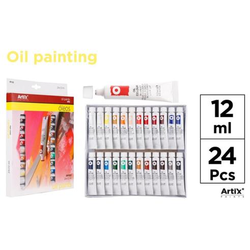 Conjunto de 24 tubos de tinta a óleo Artix