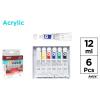 Conjunto de 6 tubos de tinta acrílica Artix