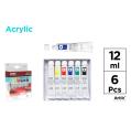 Conjunto de 6 tubos de tinta acrílica Artix