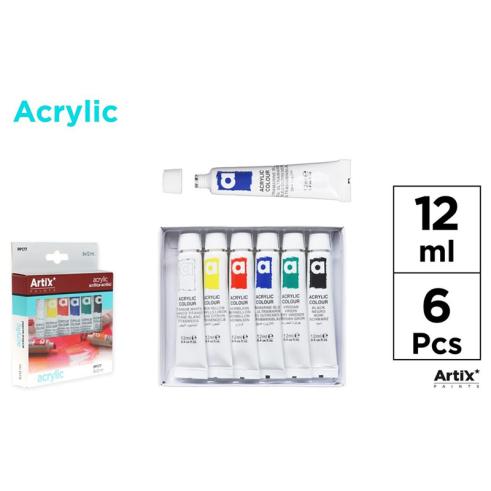 Conjunto de 6 tubos de tinta acrílica Artix