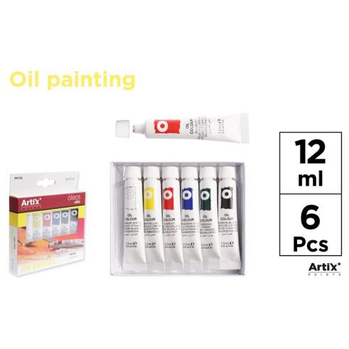 Conjunto de 6 tubos de tinta a óleo Artix