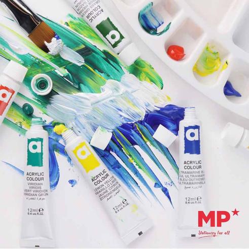 Conjunto Profissional de Tinta Acrílica para Artesanato e Pintura - 24 tubos de 12ml