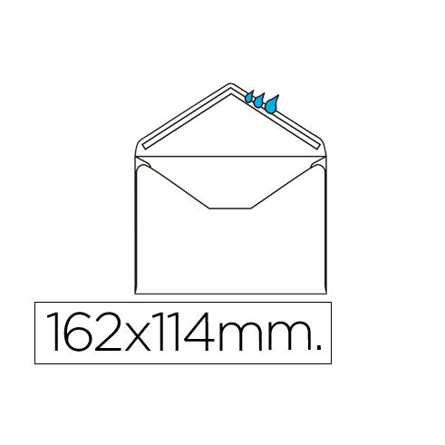 ENVELOPE LIDERPAPER n.21 WHITE c6 114x162 mm GOMMED. PEAK FLAP. CAIXA DE 500 UNIDADES