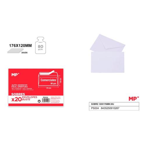 Envelopes Brancos 176X120mm (comercial) - 20 unidades