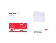 Envelopes Brancos 220X110 mm (DL, americano) - 20 unidades