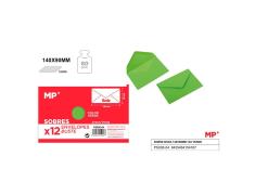 Envelopes de Casamento Verde 140x90 mm - 12 unidades