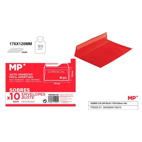 Envelopes Vermelhos 176x120mm (comercial) - 10 Unidades