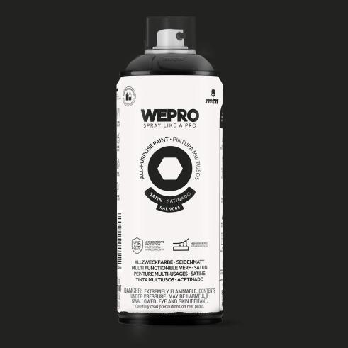 Spray MTN WEPRO Solvent Satinado NEGRO COSMOS - RAL 9005