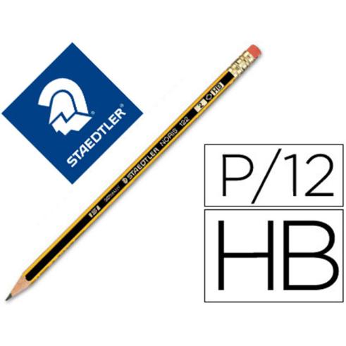 LÁPIS DE GRAFITE STAEDTLER COM BORRACHA NORIS 122