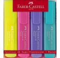 MARCADOR FLUORESCENTE DE CORES FABER CASTELL PASTEL - CAIXA DE 4 UNIDADES ASSORTED