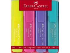 MARCADOR FLUORESCENTE DE CORES FABER CASTELL PASTEL - CAIXA DE 4 UNIDADES ASSORTED