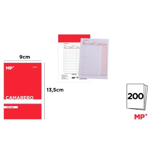 Talão de cheques de garçom bolso 200 folhas