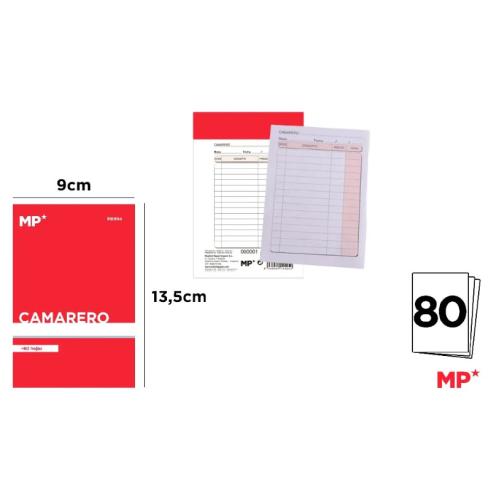 Talão de cheques de garçom bolso 80 folhas