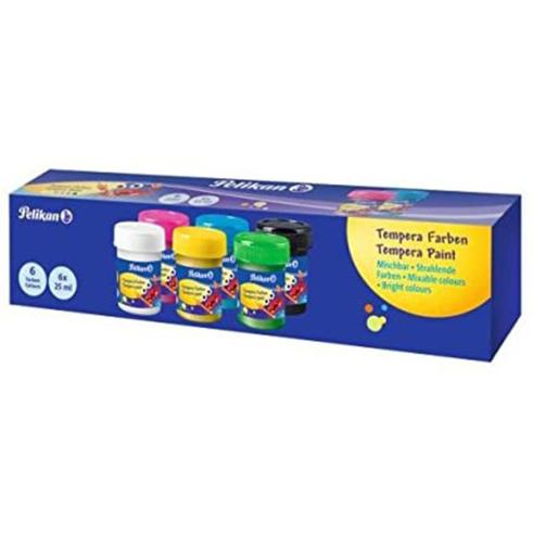 TEMPERA PELIKAN SCHOOL 25ML - PACK DE 6 CORES