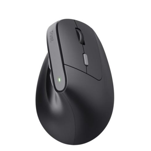 Rato sem fios USB ergonómico Trust com indicadores LED - 6 botões - Preto