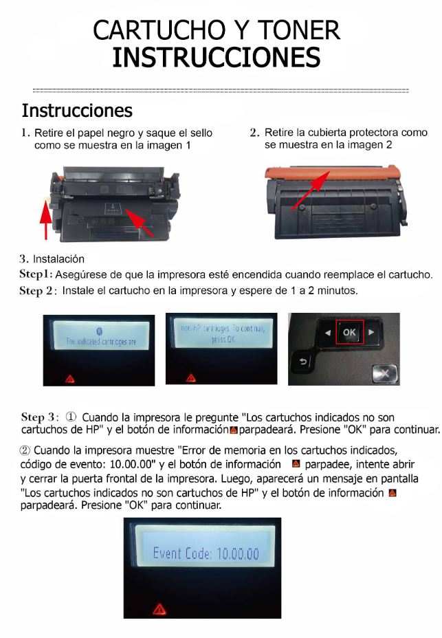 Instrucciones hp cf289 con chip